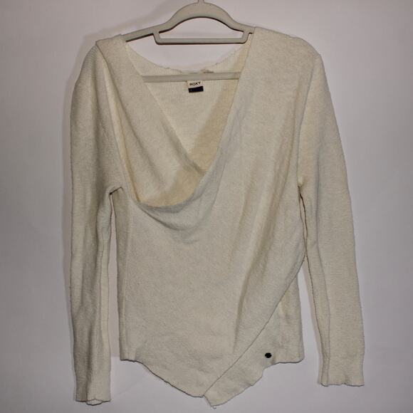 Roxy White Draped Light Knit Surfer Sweater Size M - Picture 1 of 5